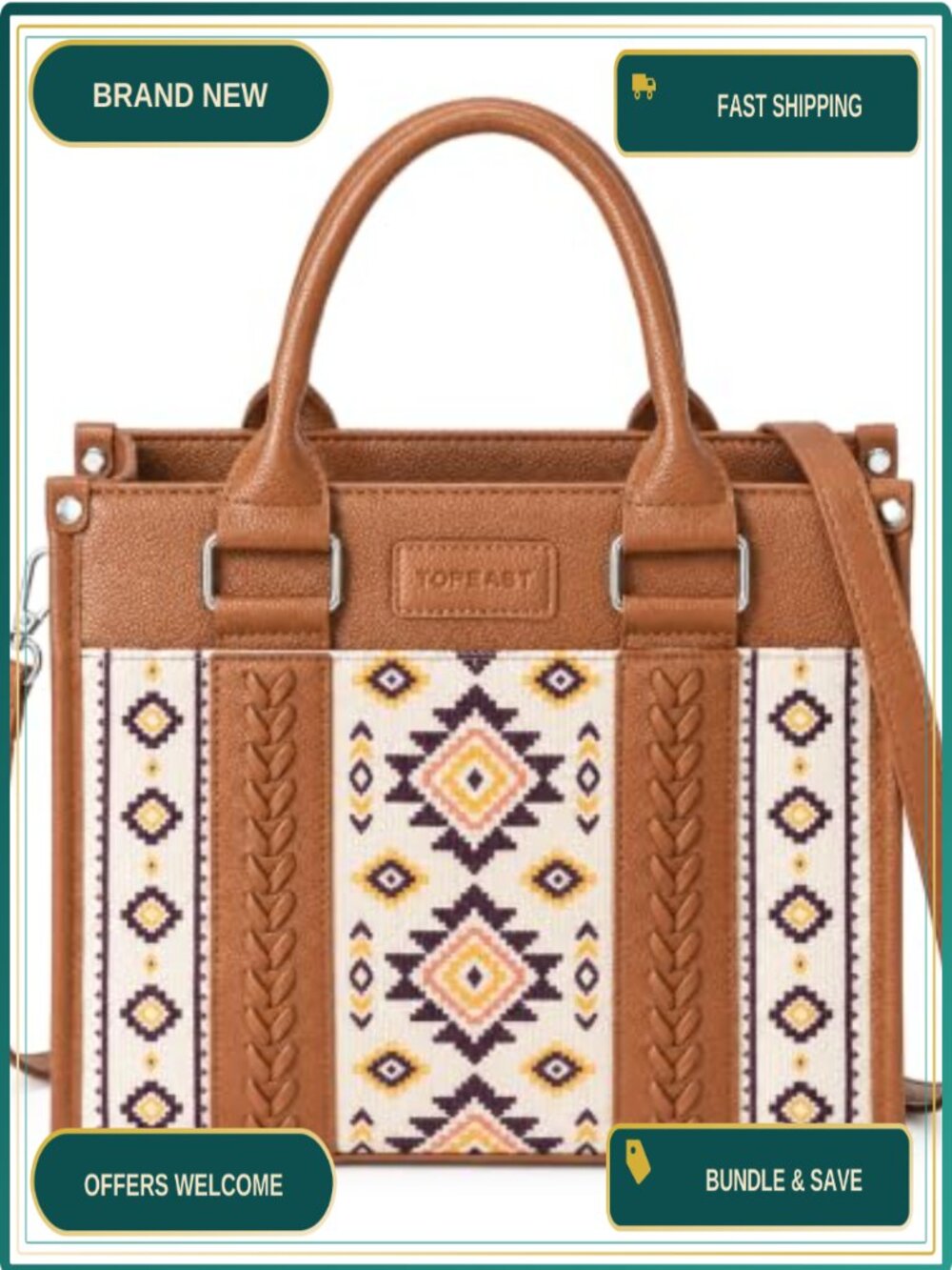 Small Tote Purse Vegan Leather Satchel Crossbody Bag
